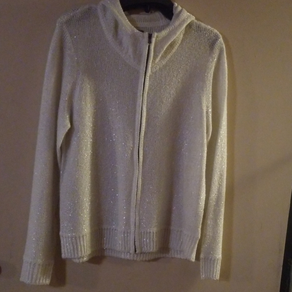 Anne Klein beautiful sequin hooded sweater